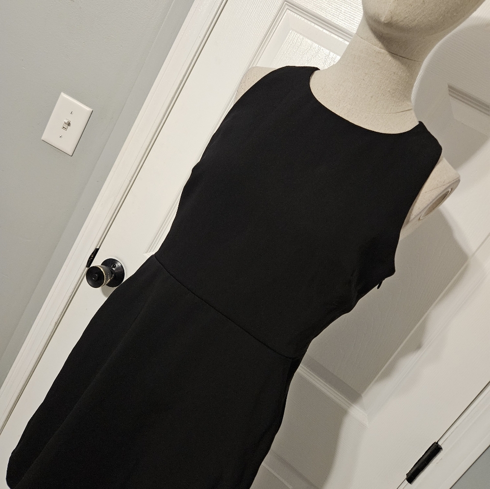 LAST CALL LOFT Petite black cross back dress - Picture 2 of 6